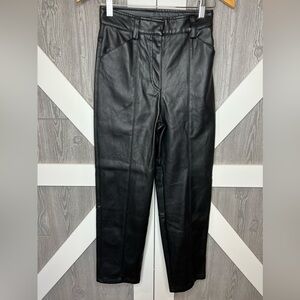 B6.13 H&M Black Leather Pants Size 2 inseam 25.5 R11.5